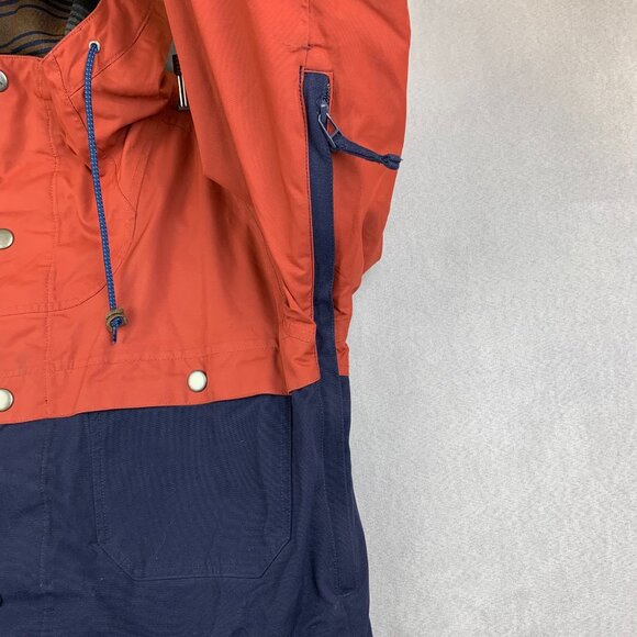 Burton Mens Squire Jacket Small Red Blue Full Zip Hooded Snowboarding Dryride - Picture 6 of 16